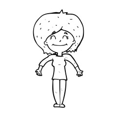 cartoon woman shrugging shoulders