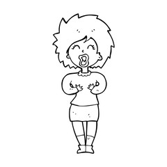 cartoon screaming woman