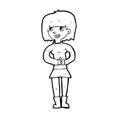 cartoon friendly woman