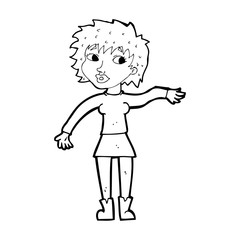 cartoon friendly woman waving