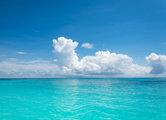 blue sky and water of ocean