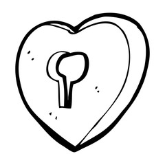 cartoon heart with keyhole