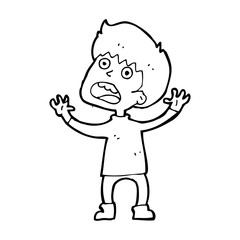 cartoon stressed boy