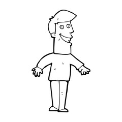 cartoon grinning man