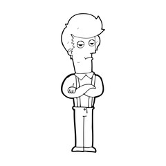 cartoon bored man