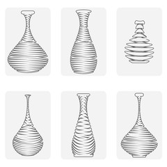 monochrome icon set with amphora
