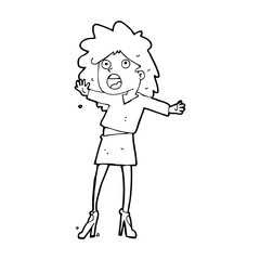 cartoon woman having trouble walking in heels