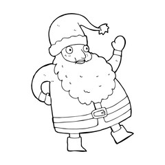 funny waving santa claus cartoon