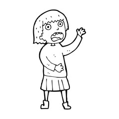 cartoon stressed out woman