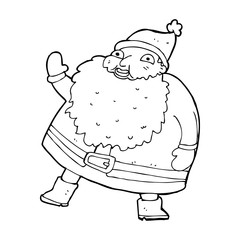 funny waving santa claus cartoon
