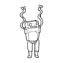 cartoon funny robot