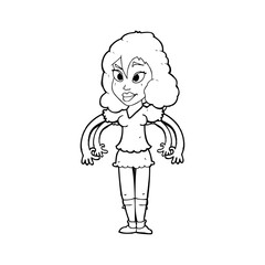 cartoon pretty woman