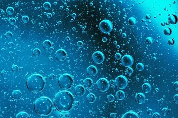 Rolgordijnen Water, lucht en olie gemengd voor een bruisend effect © constantincornel
