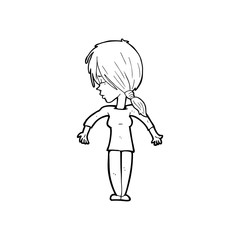 cartoon woman shrugging shoulders