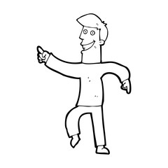 cartoon grinning man
