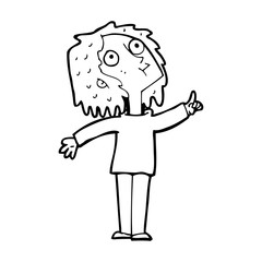 cartoon curious woman