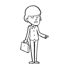 cartoon arrogant businessman pointing