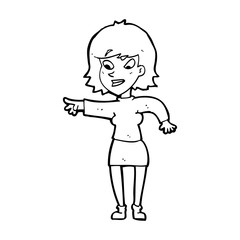 cartoon woman pointing