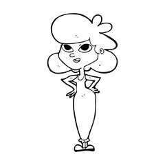 cartoon girl with hands on hips