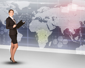 Businesswoman with folder 