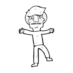 cartoon boy panicking