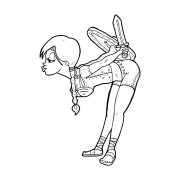 recommend clip art: cartoon viking girl bowing