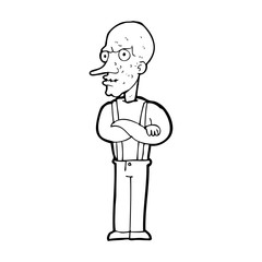 Fototapeta premium cartoon mean old man