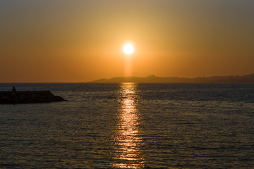 Sunset on the Mediterranean Sea.