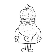 cartoon grumpy santa claus