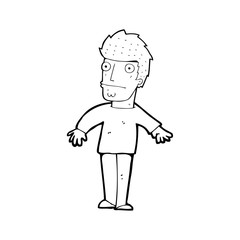 cartoon worried man