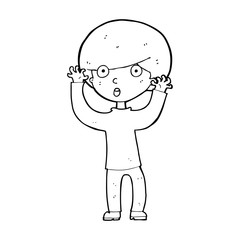 Obraz premium cartoon startled boy