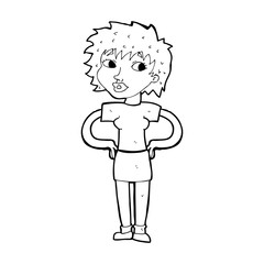 cartoon woman with hands on hips