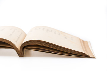old book on white background