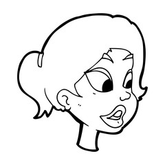 cartoon friendly woman