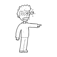 cartoon man with popping out eyes