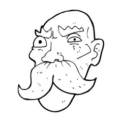 cartoon angry old man