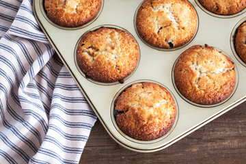 Fresh homemade delicious apple muffins