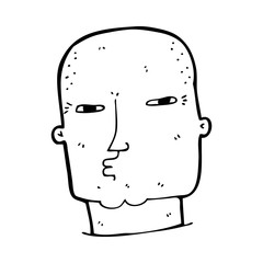 cartoon bald tough guy