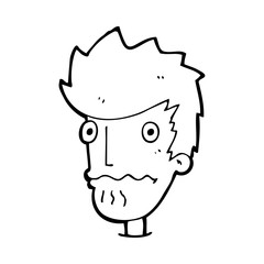 cartoon nervous man