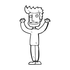 cartoon stressed man