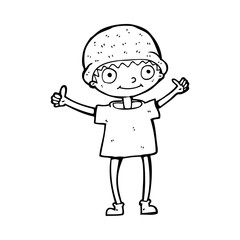 cartoon boy with positive attitude