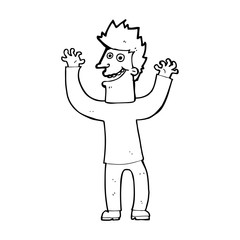 cartoon excited man