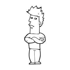 cartoon man sulking