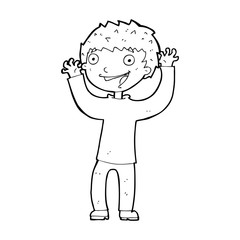cartoon excited boy
