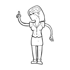 cartoon woman with clever idea