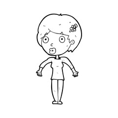 cartoon shocked woman