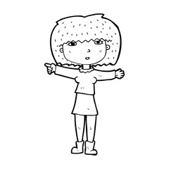 cartoon girl pointing