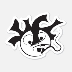 cartoon sticker - surprised bad breath face