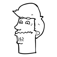 cartoon nervous man