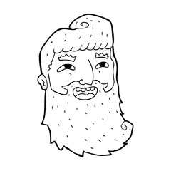 cartoon man with beard laughing
